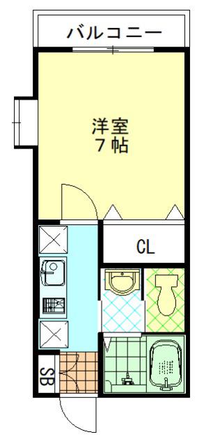 フレグランス朝霞(1K/2階)の間取り写真