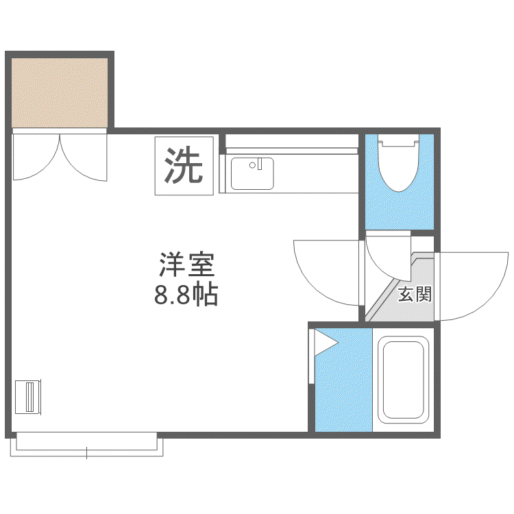 イノセント東札幌(ワンルーム/3階)の間取り写真