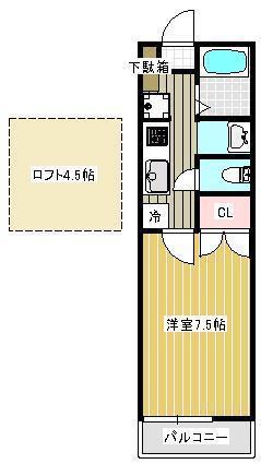 セレーノ吉浦(1K/2階)の間取り写真