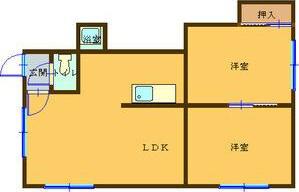キャピタル花川III(2LDK/2階)の間取り写真