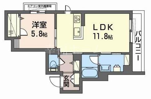 エスペランサ都島(1LDK/3階)の間取り写真
