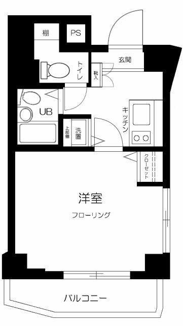 スカイコートヌーベル早稲田(1K/2階)の間取り写真
