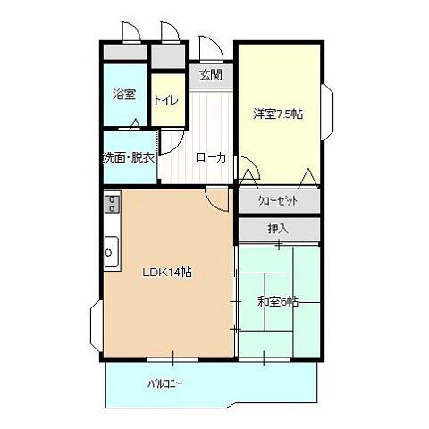 パークタウン壱番館(2LDK/1階)の間取り写真