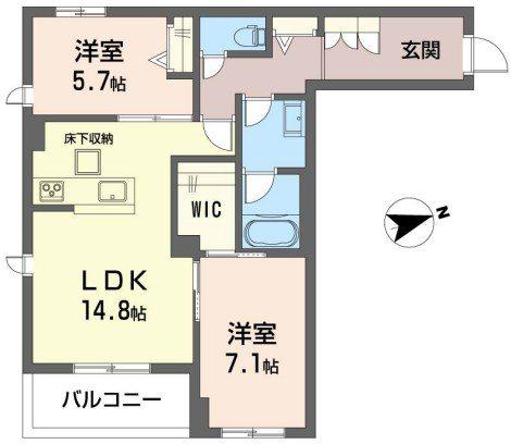 ロイセス テンジン(2LDK/1階)の間取り写真