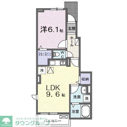 フィオーレ エム(1LDK/1階)の間取り写真