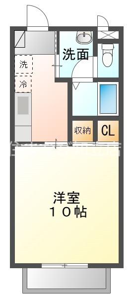 風見鶏I(1K/1階)の間取り写真