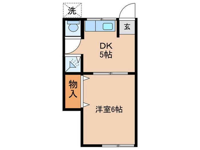 コーポ豊田(1DK/1階)の間取り写真