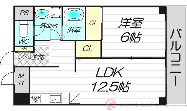 ラフィネ淀川(1LDK/7階)の間取り写真