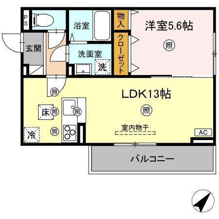 AMレジデンス出雲(1LDK/3階)の間取り写真
