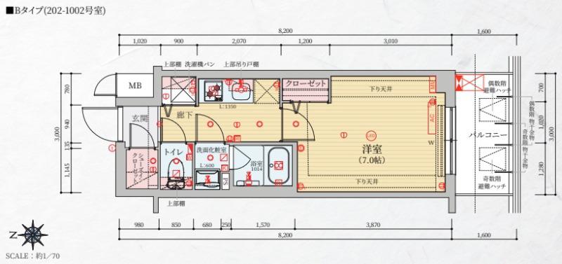 ベラジオ 雅び 京都七条ウエストII(1K/7階)の間取り写真