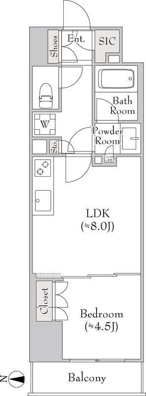 ルミーク錦糸町(1LDK/3階)の間取り写真