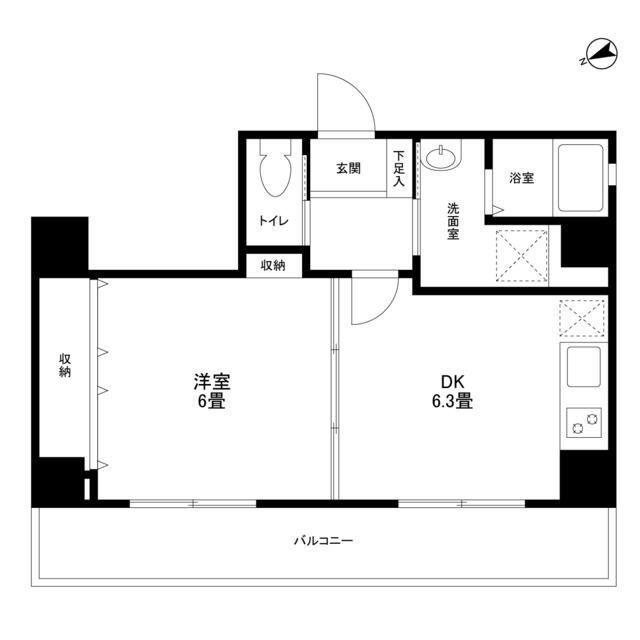 MONO TERRACE(1DK/9階)の間取り写真