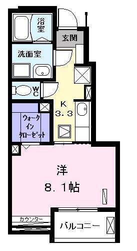 VIOLA(1K/1階)の間取り写真