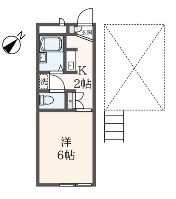 レオパレスHNHピュア(1K/1階)の間取り写真