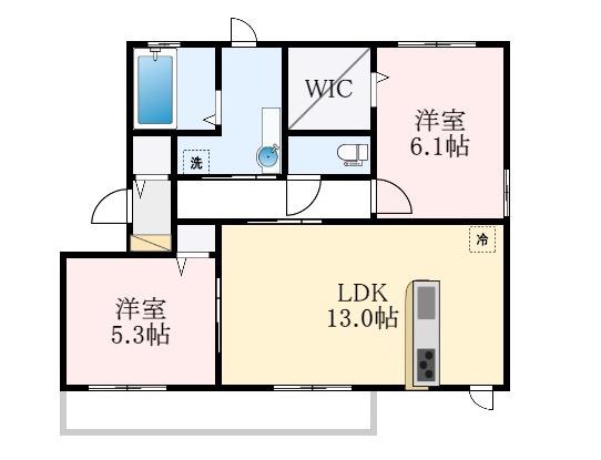 マーベラス(2LDK/1階)の間取り写真