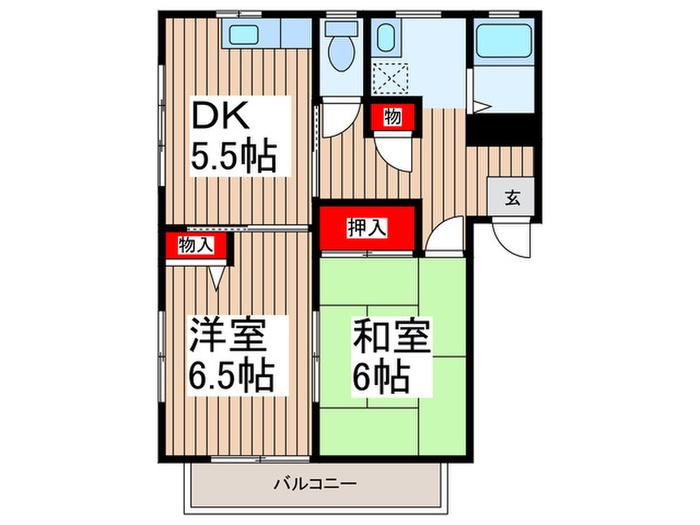 ブレスIII(2DK/2階)の間取り写真