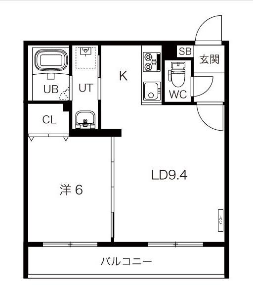 ロアジ栄通(1LDK/4階)の間取り写真