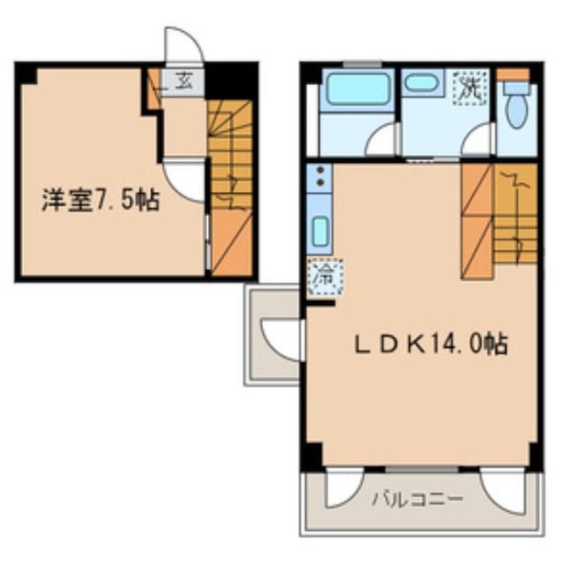 スペースS(1LDK/2階)の間取り写真
