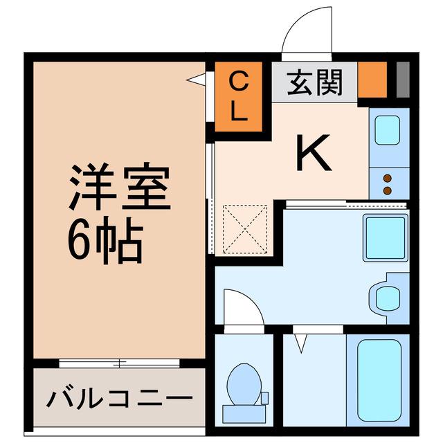 レイルズ新守山(1K/1階)の間取り写真