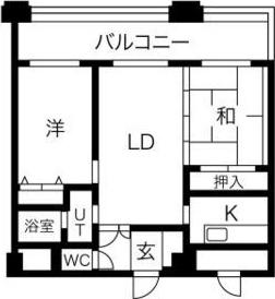藤井ビル菊水III(2LDK/10階)の間取り写真