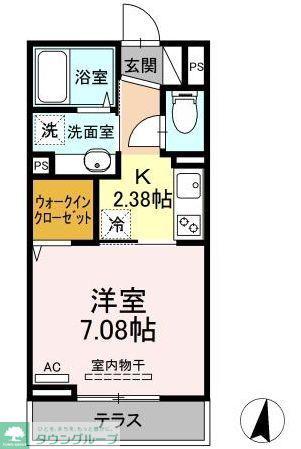 セジュール南阿佐ヶ谷1(1K/1階)の間取り写真