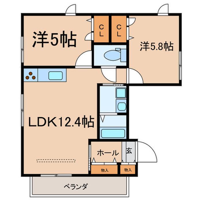 フォレメゾン(2LDK/3階)の間取り写真