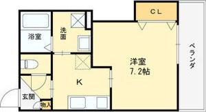 クレアール西今川(1K/1階)の間取り写真