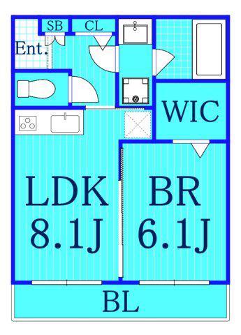 スリーエム(1LDK/2階)の間取り写真
