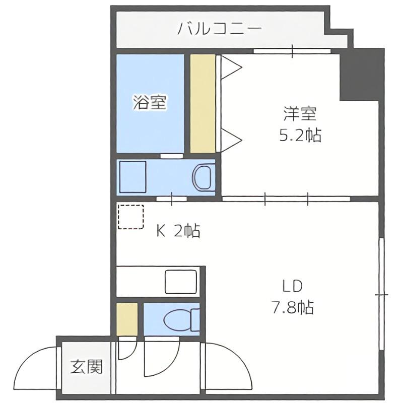 ISグランデ札幌(1LDK/8階)の間取り写真