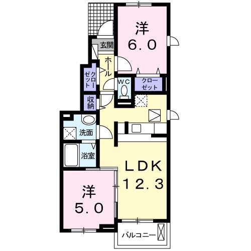 フォレストメゾンIII(2LDK/1階)の間取り写真