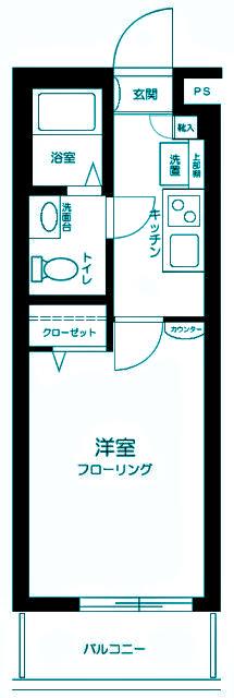 シンシティー多摩川(1K/1階)の間取り写真