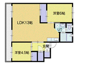 ビレッジハウス恵み野(2LDK/2階)の間取り写真
