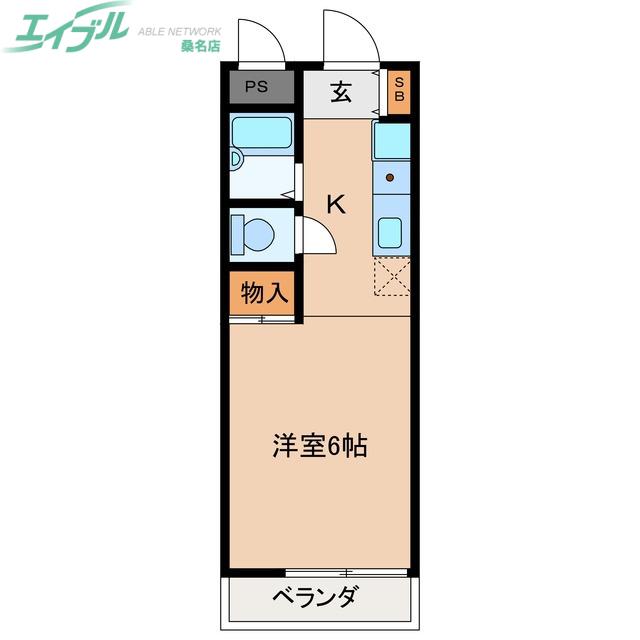 ソレイユ(ワンルーム/2階)の間取り写真