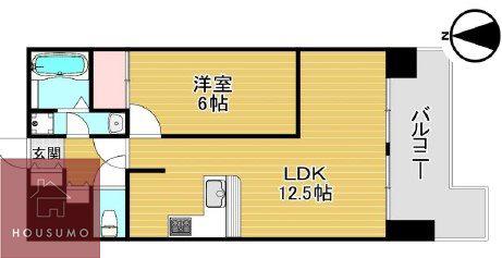 ダイアパレス淡路(1LDK/6階)の間取り写真
