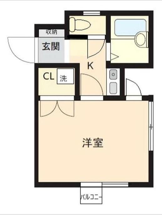 ロイヤルハイツ中川(ワンルーム/5階)の間取り写真