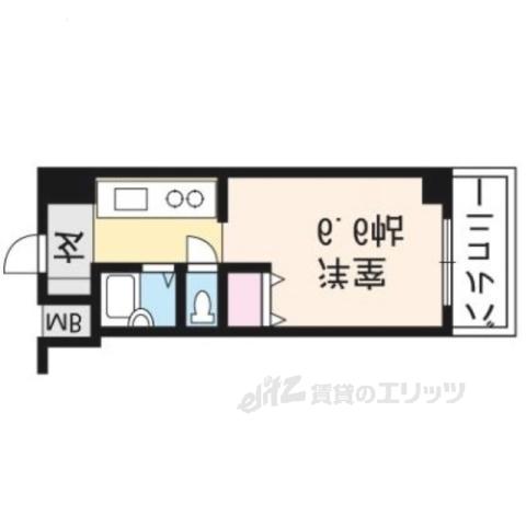 コンフォート桃山(1K/4階)の間取り写真