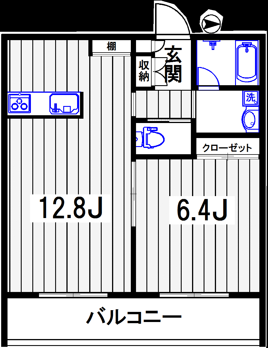 チッタカーサビアンカIII(1LDK/1階)の間取り写真