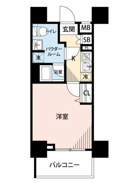 メインステージ門前仲町II(1K/5階)の間取り写真