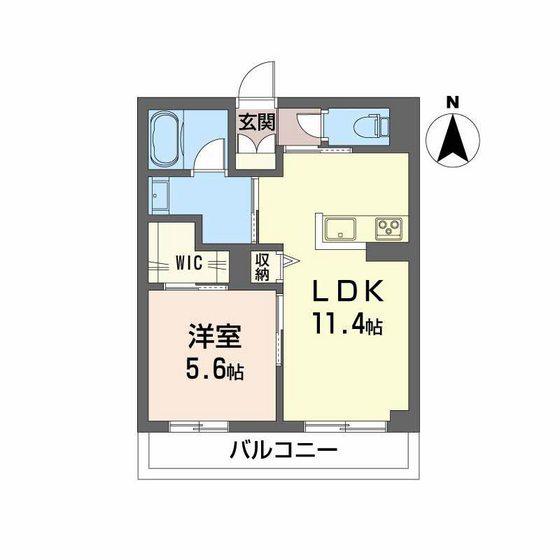 サンディア(1LDK/2階)の間取り写真
