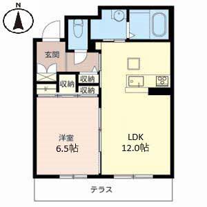メゾン・ド・シャルロッテ(1LDK/1階)の間取り写真