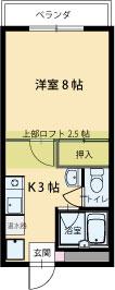 ＪＲ東北本線 一ノ関駅 徒歩23分 2階建 築35年(1K/1階)の間取り写真