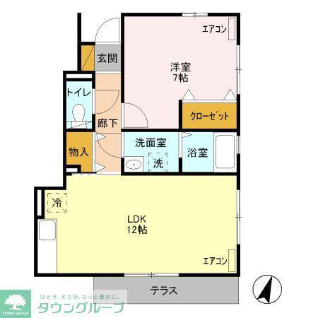 シャルマンステラC棟(1LDK/1階)の間取り写真