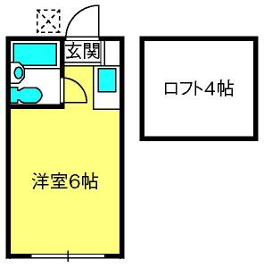 ヴィラ南台(ワンルーム/1階)の間取り写真