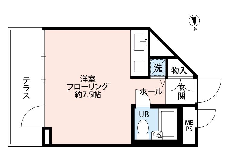 ラミアール都立大(ワンルーム/2階)の間取り写真