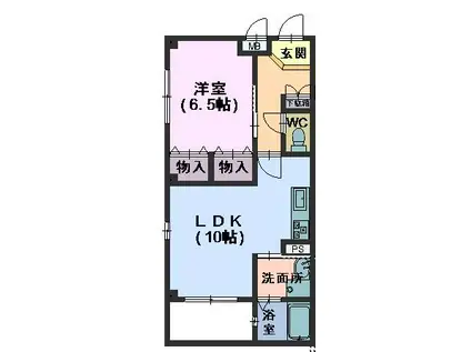 グレイシャス(1LDK/3階)の間取り写真