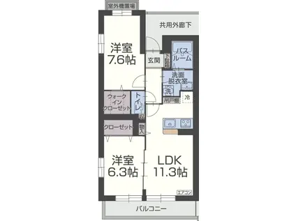 マーベラス竹原(2LDK/2階)の間取り写真