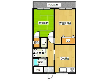 メゾン三宅II(2DK/3階)の間取り写真