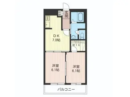 アークヘリテイジ(2DK/1階)の間取り写真