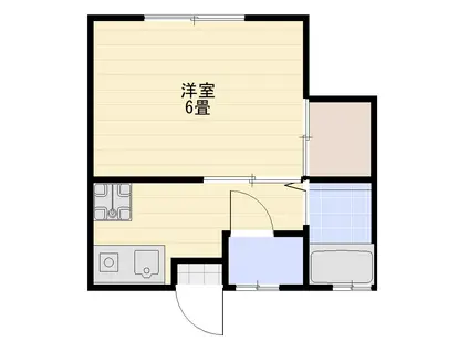 ブライトヒルズ(1K/1階)の間取り写真