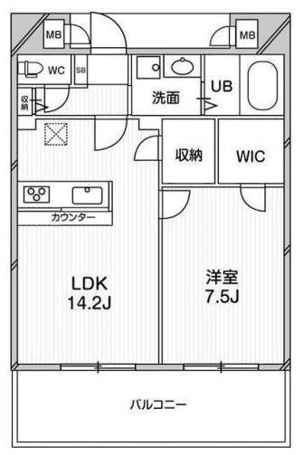 ルクレ阿波座レジデンス(1LDK/11階)の間取り写真